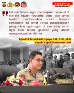 Jelang Idul Fitri dan Nyepi, Polda Bali Tekankan Sinergi Pengamanan untuk Jaga Kerukunan