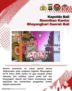 Kapolda Bali Resmikan Kantor Bhayangkari Daerah Bali.