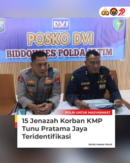 Tragedi KMP Tunu Pratama Jaya 15 Jenazah Teridentifikasi, Dua Lainnya Masih dalam Proses