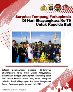 Surprise Tumpeng Forkopimda Di Hari Bhayangkara Ke-79 Untuk Kapolda Bali