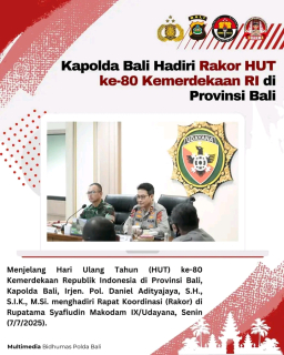 Kapolda Bali Hadiri Rakor HUT ke-80 Kemerdekaan RI di Provinsi Bali
