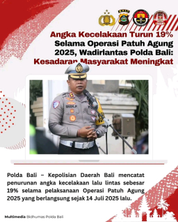 Angka Kecelakaan Turun 19% Selama Operasi Patuh Agung 2025, Wadirlantas Polda Bali: Kesadaran Masyarakat Meningkat