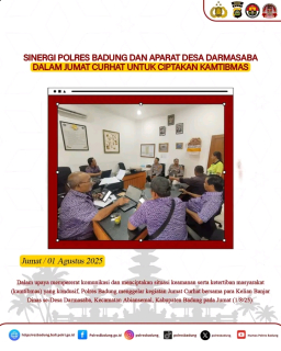 Sinergi Polres Badung dan Aparat Desa Darmasaba dalam Jumat Curhat untuk Ciptakan Kamtibmas