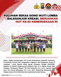 Puluhan Sekaa Gong Ikuti Lomba Baleganjur Kreasi, Meriahkan HUT ke-80 Kemerdekaan RI