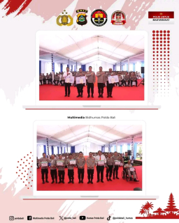 Laksanakan Kunjungan Kerja ke Polres Bangli, Kapolda Bali Beri 3 Penghargaan Kepada Personel Berprestasi