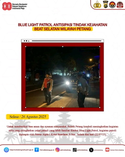 Blue Light Patrol Antisipasi Tindak Kejahatan Beat Selatan Wilayah Petang