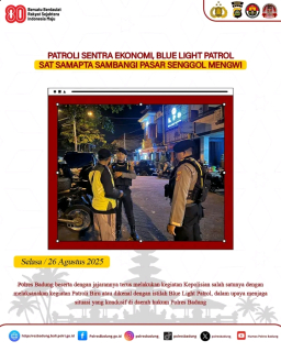 Patroli Sentra Ekonomi, Blue Light Patrol Sat Samapta Sambangi Pasar Senggol Mengwi