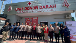 Polresta Banyuwangi Gelar Donor Darah, Peringati Hari Jadi Humas Polri ke-74