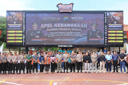 Polres Ngawi Gelar Apel Kebangsaan Ajak Elemen Pekerja/Buruh Jaga Kamtibmas