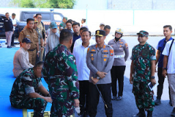 Ngawi – Kapolres Ngawi  AKBP Charles Pandapotan Tampubolon, S.I.K., S.H., M.H. bersama pejabat utama Polres Ngawi turut