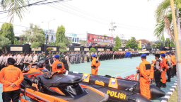 Polresta Banyuwangi Gelar Apel Kesiapan Tanggap Darurat Bencana Hidrometeorologi