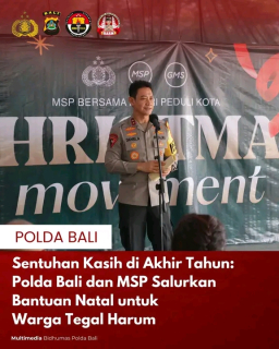 Sentuhan Kasih di Akhir Tahun: Polda Bali dan MSP Salurkan Bantuan Natal untuk Warga Tegal Harum