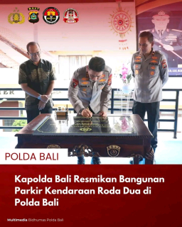 Kapolda Bali Resmikan Bangunan Parkir Kendaraan Roda Dua di Polda Bali