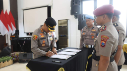 Berlangsung Khidmat, Kapolresta Banyuwangi Pimpin Sertijab Kasat dan Kapolsek Jajaran