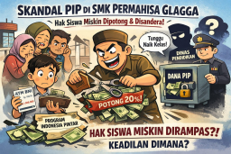 Guru SMK Permahisa Glagga Diduga Potong Dana PIP, Siswa Miskin Korban