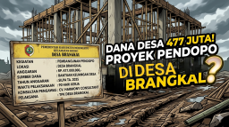 Proyek Pendopo Desa Brangkal Senilai Rp477 Juta Jadi Sorotan, Diduga Gunakan Material Campuran Tak Sesuai RAB