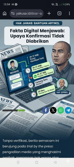 Bantah Tuduhan Pemberitaan Tanpa Konfirmasi, Sebut Sudah Upayakan Klarifikasi