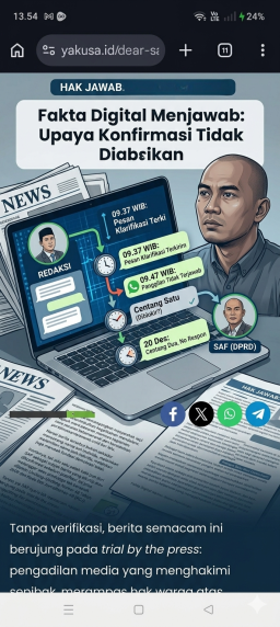 Bantah Tuduhan Pemberitaan Tanpa Konfirmasi, Sebut Sudah Upayakan Klarifikasi
