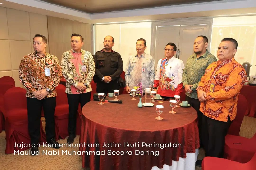 Kakanwil Kemenkumham Jatim Ikuti Peringatan Maulud Nabi Muhammad Secara Daring
