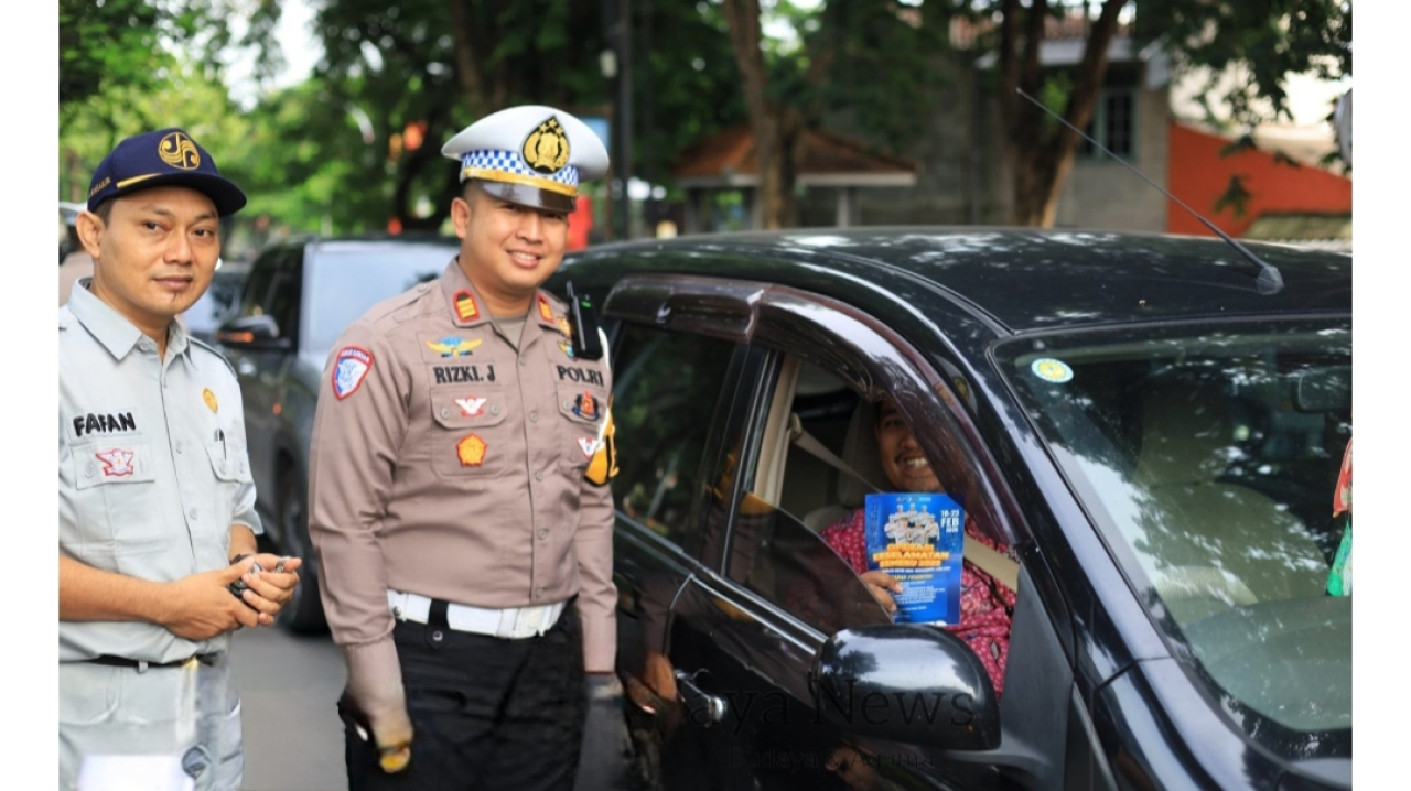 Satlantas Polres Gresik Kampanyekan Keselamatan Berlalu Lintas dalam Ops Semeru 2025