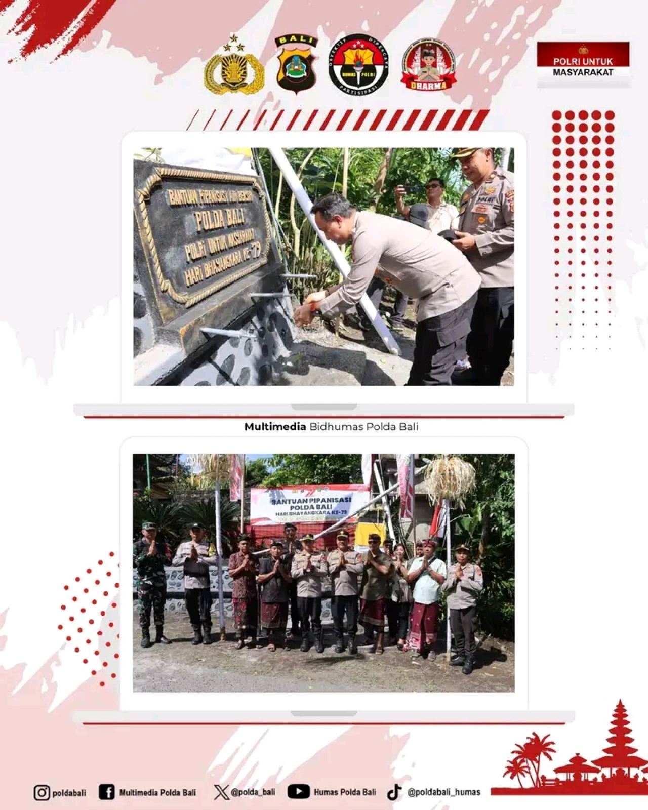 Polda Bali Salurkan Bantuan 800 M Pipa Di Ds. Pergung Jembrana