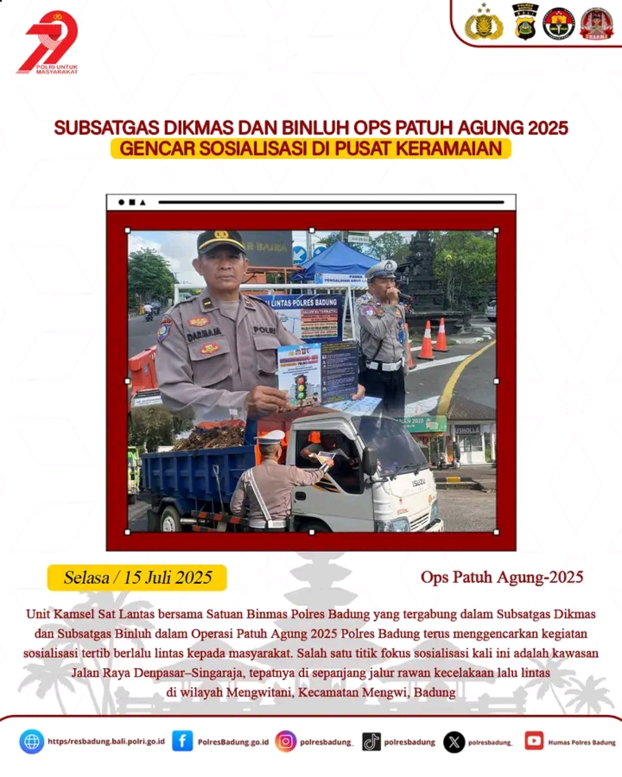 Subsatgas Dikmas dan Binluh Ops Patuh Agung 2025 Gencar Sosialisasi di Pusat Keramaian
