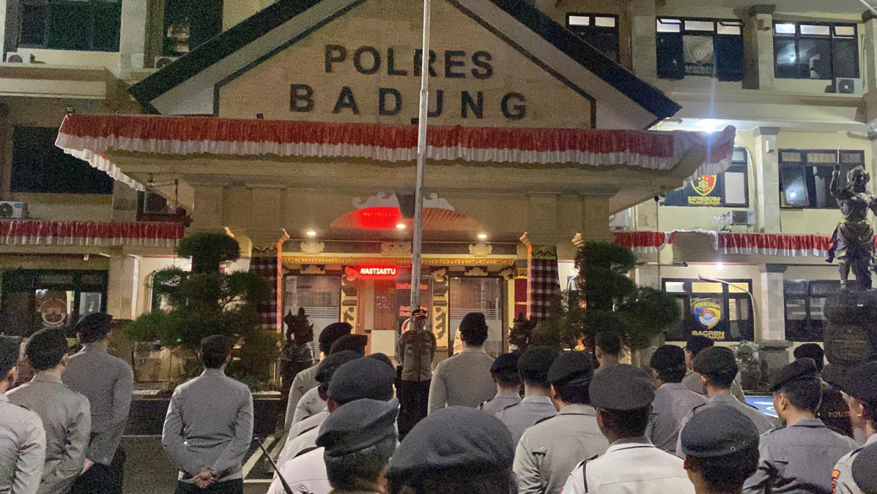 Apel Malam Digelar, Polres Badung Siaga Amankan Mako dari Potensi Gangguan