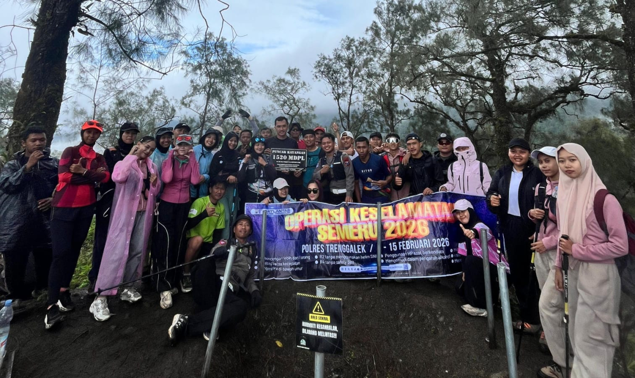 Polres Trenggalek Kampanyekan Operasi Keselamatan Semeru 2026 Dengan 'Muncak Bareng